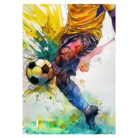 Ilustrace Sport Watercolor Football, Justyna Jaszke, 30 × 40 cm