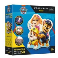 Dřevěné puzzle Junior 50 dílků Legrační Tlapková Patrola/Paw Patrol 19,5x23,5cm v krabici 20x20x