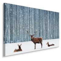 MyBestHome BOX Plátno Jelen V Zimním Lese I. Varianta: 120x80
