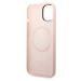 Zadní kryt Guess Silicone Metal Logo MagSafe pro Apple iPhone 14 Plus, růžová