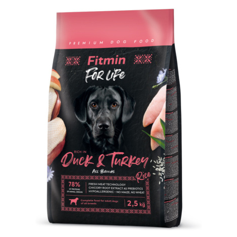 Fitmin For Life Duck & Turkey krmivo pro psy 2,5 kg