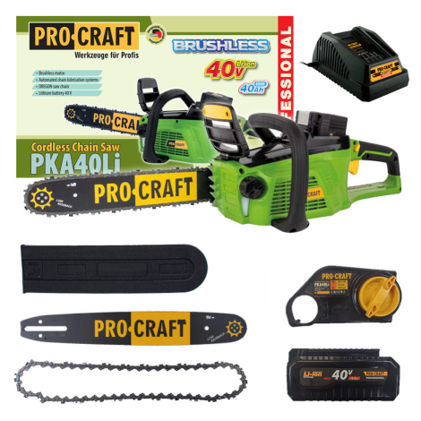 Procraft PKA40Li 40V SET - akumulátorová řetězová pila (s 4 Ah akumulátorem a nabíječkou)