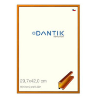 DANTIK rámeček 29,7 × 42, ALU profil 7269 Oranžový Citrin broušený plexi čiré