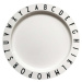 Bílý dětský talíř Design Letters Eat & Learn, ø 20 cm