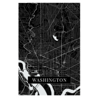 Mapa Washington black, (26.7 x 40 cm)