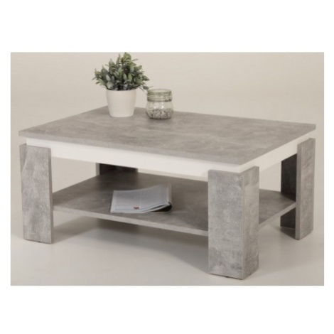 Konferenční stolek Tim, šedý beton/bílý Asko