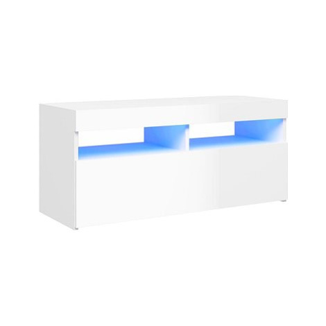 SHUMEE s LED osvětlením bílý s vysokým leskem 90 × 35 × 40 cm
