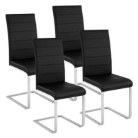 4x Jídelní židle, umělá kůže, černé