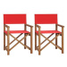 SHUMEE Židle zahradní režisérské, teak červené 3143632 - 2ks v balení