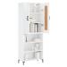 vidaXL Skříň highboard lesklá bílá 69,5 x 34 x 180 cm kompozitní dřevo