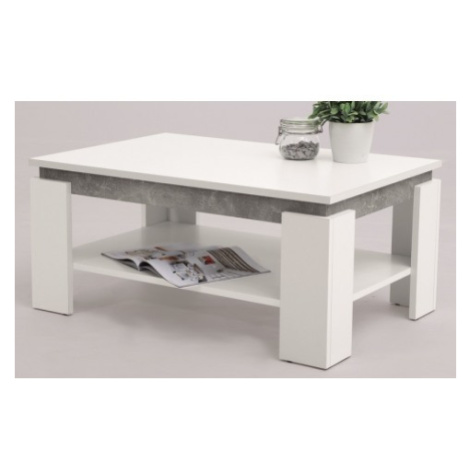 Konferenční stolek Tim, bílý/šedý beton Asko