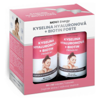 MOVit Energy Beauty Kyselina hyaluronová + Biotin FORTE dárkový balíček 60+60 tobolek