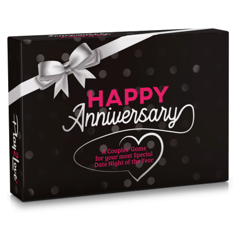 Spielehelden Happy Anniversary Black Edition, karetní hra pro páry, 110 otázek v angličtině, dár