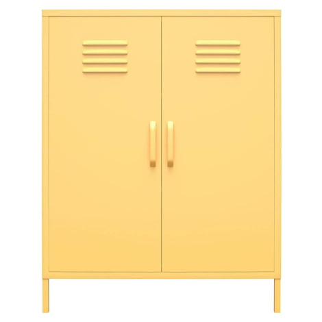 Žlutá kovová skříňka Novogratz Cache, 80 x 102 cm