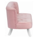 Somebunny Dětská sametová sedačka růžová - Bílá, 25 cm