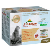 Almo Nature HFC Natural Light Meal Cat Megapack tuňák a krevety 4x50g exp 04/2024 SLEVA 30%