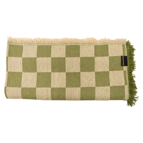 Zeleno-béžový přehoz na dvoulůžko 240x240 cm Green Checkerboard – Really Nice Things