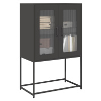 vidaXL Skříň highboard černá 68x39x107 cm ocel