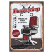 Ilustrace Barbershop chair and scissors, retro vector, seamartini, 26.7 × 40 cm