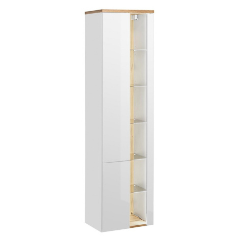 Comad Koupelnová závěsná skříňka vysoká Bahama 800 2D alpská bílá/dub votan