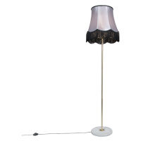 Stojací lampa mosaz s odstínem Granny B černošedá 45 cm - Kaso
