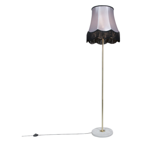 Stojací lampa mosaz s odstínem Granny B černošedá 45 cm - Kaso QAZQA