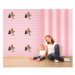 6090002 Dětská papírová tapeta na zeď bledě růžová, velikost 10,05 m x 53 cm