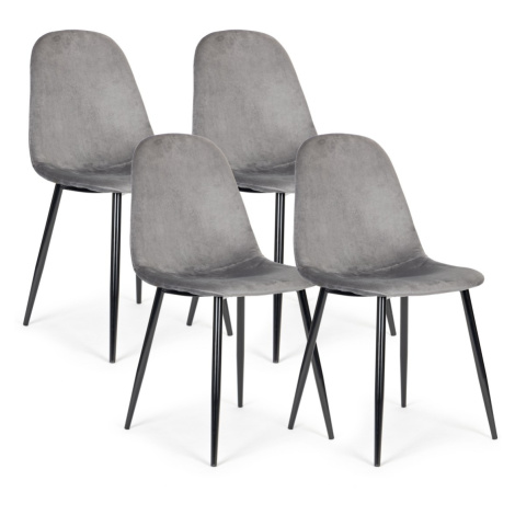 MODERNHOME Sada 4 ks jídelních židlí Slowly šedá