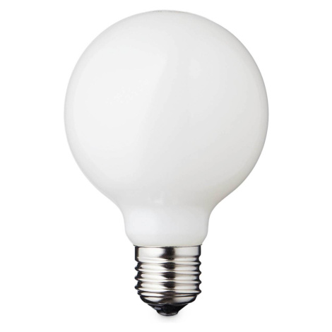 DESIGN BY US LED žárovka Globe, E27, Ø 8 cm, matná, 5 W, 2 200 K