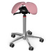 Sedlová židle SALLI Swing Barva čalounění: Syntetická kůže - růžová #9573, Konstrukce: chromová 