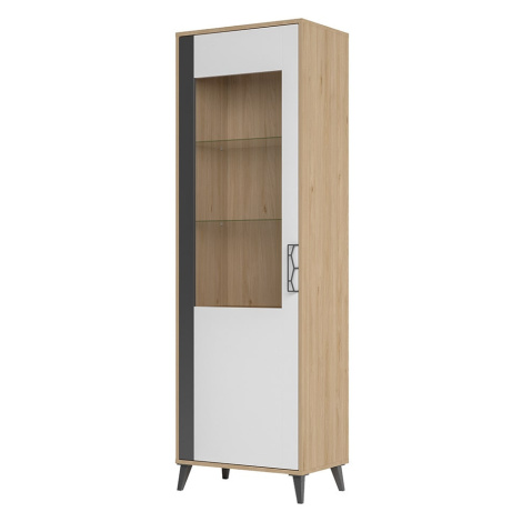 Szynaka Vitrína Moet 11 65 cm levá ořech americký Jackson/bílý/grafit