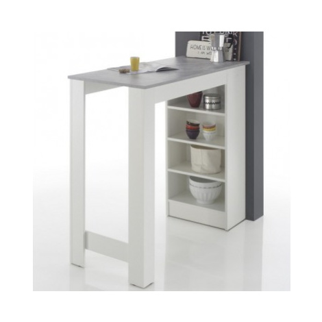 Barový stůl Mojito, bílý/šedý beton Asko