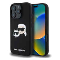 Karl Lagerfeld Liquid Silicone Double Heads MagSafe Zadní Kryt pro iPhone 16 Pro Max Black