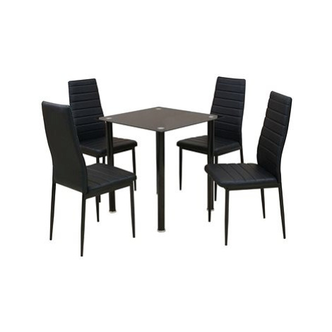 Pětidílný jídelní set stolu a židlí černý SHUMEE