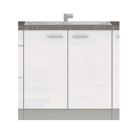 Kuchyňská dřezová skříňka Bianka 80ZL, 80 cm, bílý lesk Asko