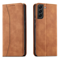 Magnet Fancy Case elegantní knížkové pouzdro na Samsung Galaxy S22 PLUS 5G Brown