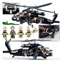 Stavebnice Vrtulník H-60 Black Hawk Vrtulník Usa. Armáda 4 Figurky