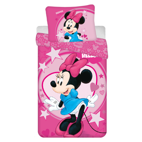 Jerry Fabrics Povlečení z mikrovlákna 140x200 + 70x90 cm - Mickey a Minnie "Hello"