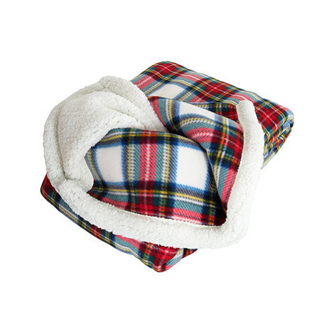 B.E.S. - Petrovice Deka s beránkem Buffalo 150 × 200 - Káro bílo-červené