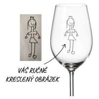 Crystalite Bohemia Sklenice na bílé víno s vaším ručně kresleným obrázkem 350 ml 1KS