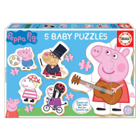 EDUCA Baby puzzle Prasátko Peppa 2, 5v1 (3-5 dílků)