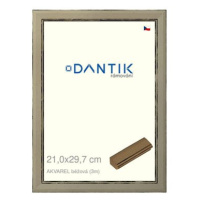 DANTIK rámeček 21 × 29,7, AKVAREL béžový sklo čiré