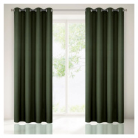 Tmavě zelené dekorační závěsy do ložnice Délka: 250 cm