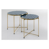 KARE Design Odkládací stolek Priya - modrý (set 2 kusů)