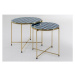 KARE Design Odkládací stolek Priya - modrý (set 2 kusů)