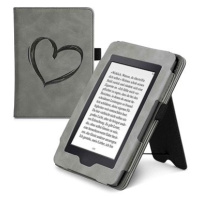 KW Mobile - Brushed Heart - KW5567501 - Pouzdro pro Amazon Kindle Paperwhite 1/2/3 - šedé