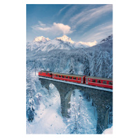 Ilustrace Bernina Express train in the snowy, Roberto Moiola / Sysaworld, 26.7 × 40 cm