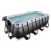 Bazén s krytem a pískovou filtrací Black Leather pool Exit Toys ocelová konstrukce 400*200*122 c