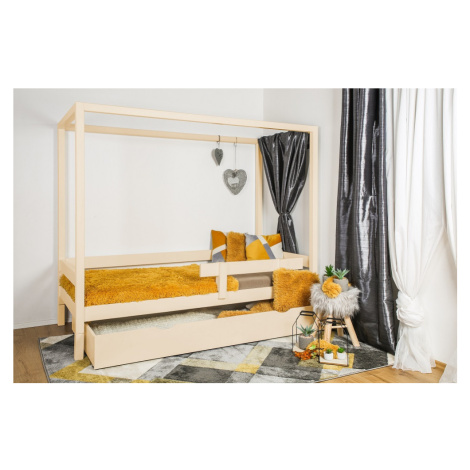 Vyspimese.CZ Dětská postel Míša se zábranou a přistýlkou Rozměr: 80x160 cm, Barva: lak