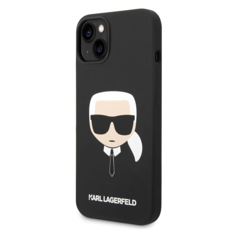 Pouzdro Karl Lagerfeld Liquid Silicone Karl Head zadní kryt pro Apple iPhone 14 PLUS Black
